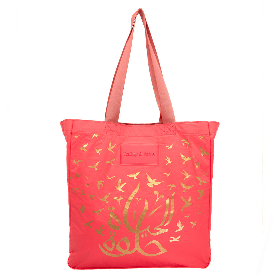 Coral tote bag best sale